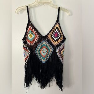 Temu Crochet Crop Top MultiColored